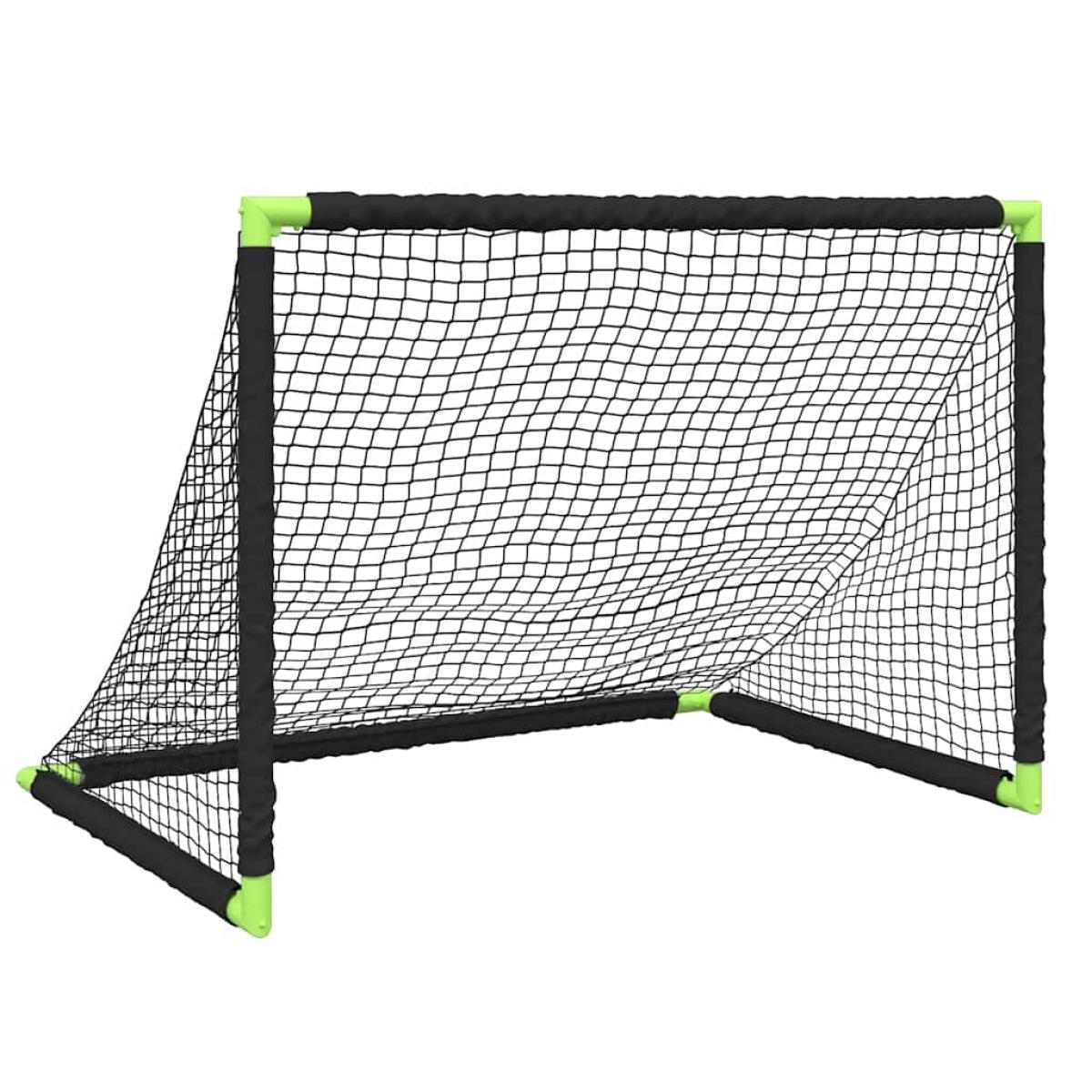 Portería de fútbol infantil plegable negra 90x64x64 cm