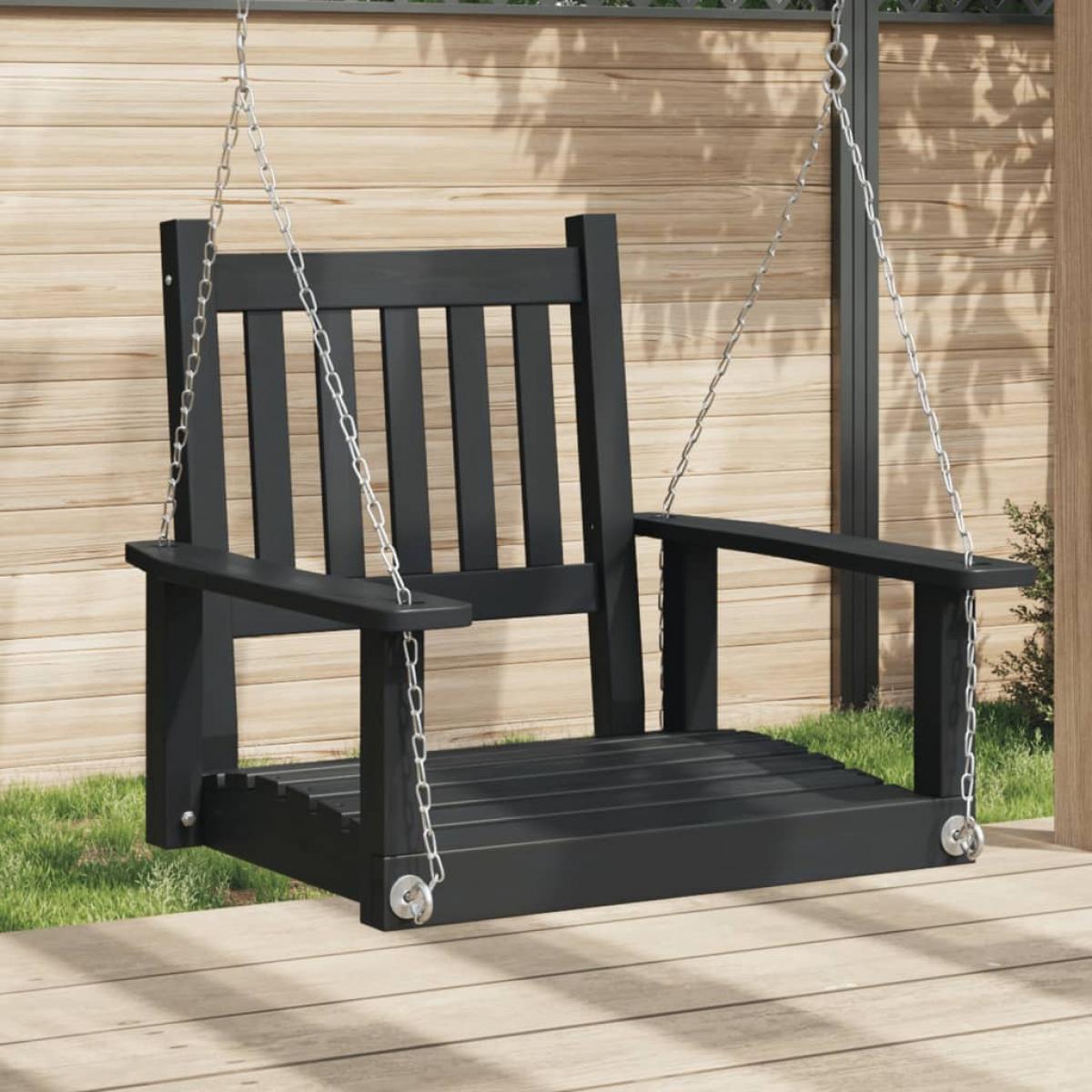 Silla columpio jardin con cadenas de metal madera abeto negro