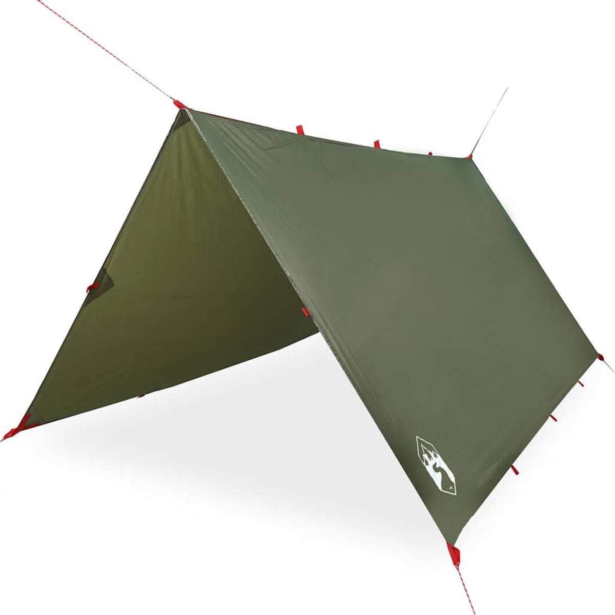 Lona de camping impermeable verde oliva 306x306 cm