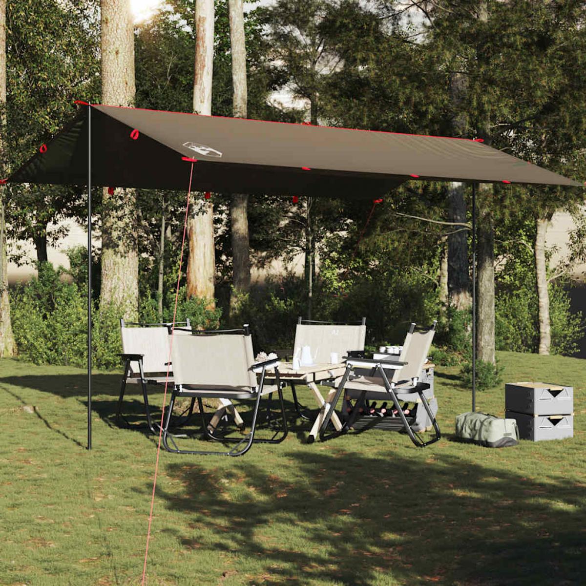 Lona de camping impermeable marrón 506x306 cm