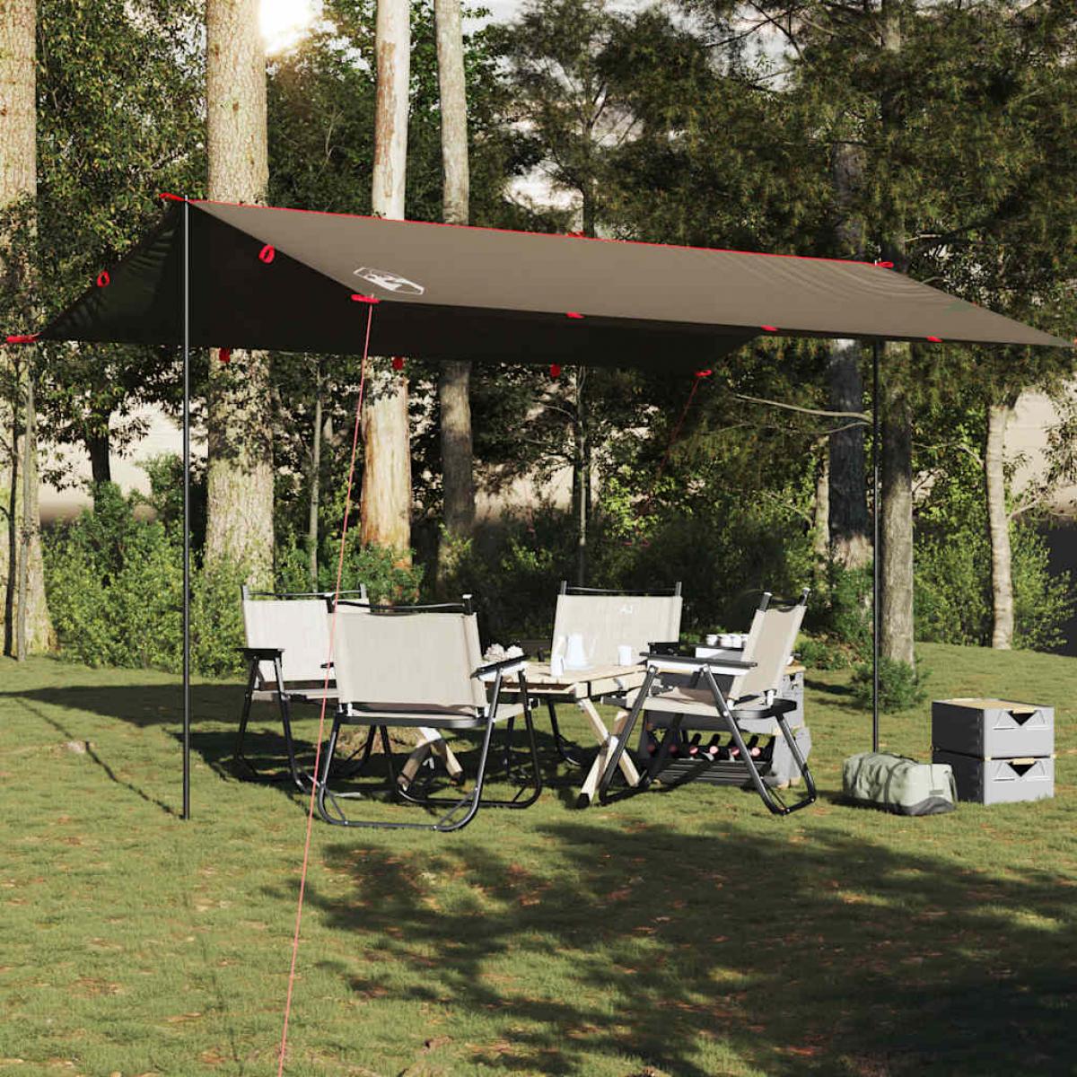 Lona de camping impermeable marrón 506x306 cm