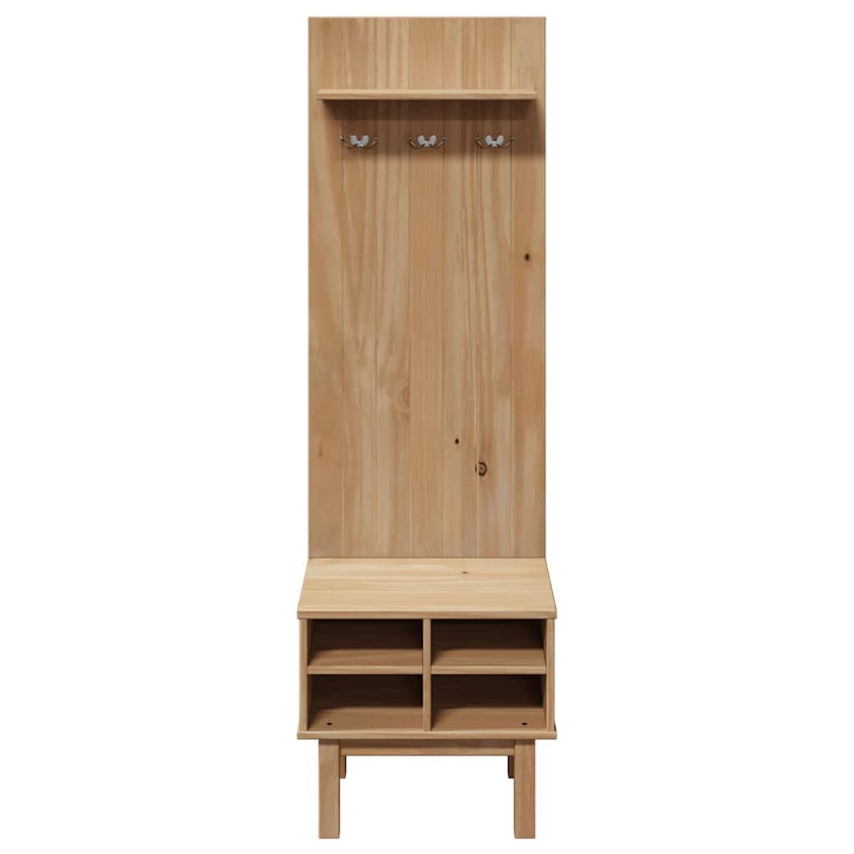 Mueble de recibidor OTTA madera maciza de pino 50x40x160 cm