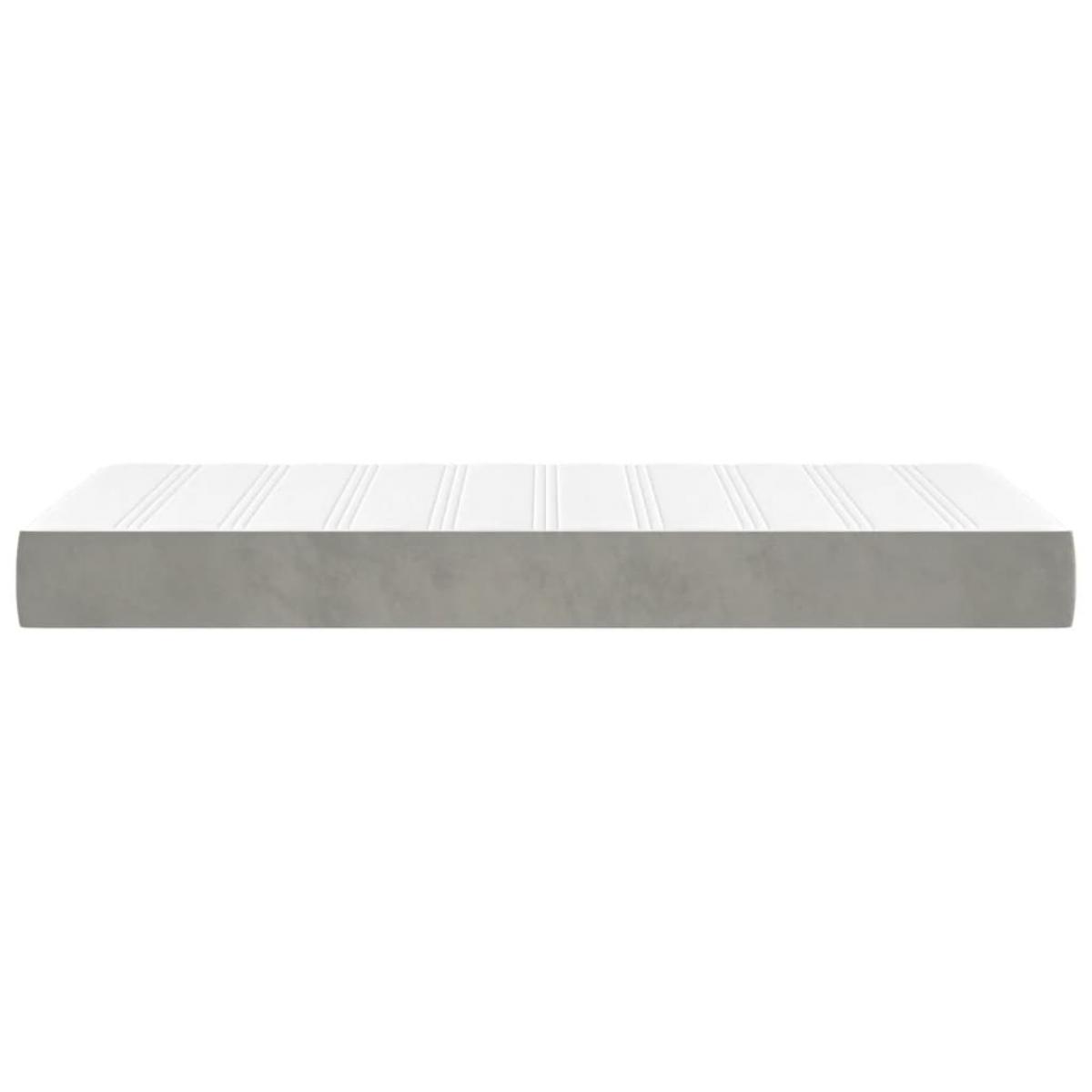 Colchón muelles ensacados para niños terciopelo gris 80x160 cm