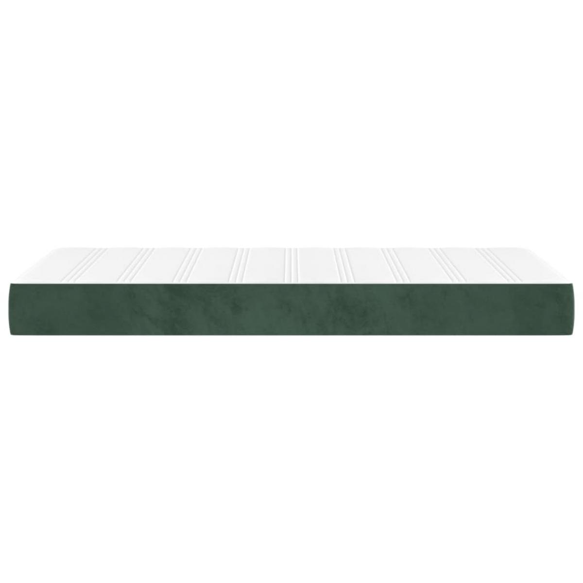 Colchón muelles ensacados terciopelo verde oscuro 100x210x20 cm