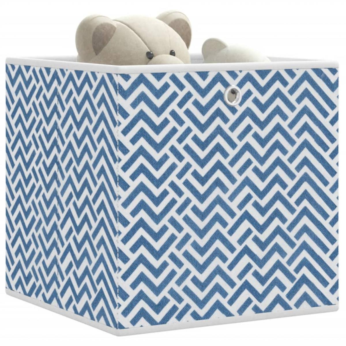 Cajas almacenaje plegables 4 uds tela no tejida azul 32x32x32cm