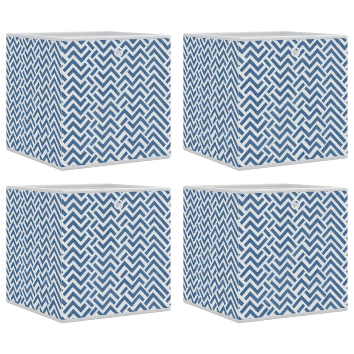 Cajas almacenaje plegables 4 uds tela no tejida azul 32x32x32cm
