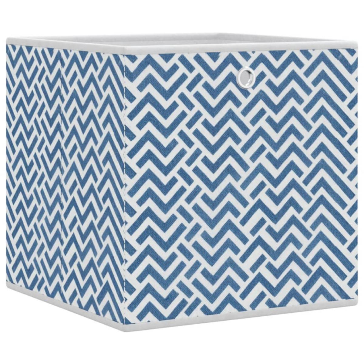 Cajas almacenaje plegables 4 uds tela no tejida azul 32x32x32cm