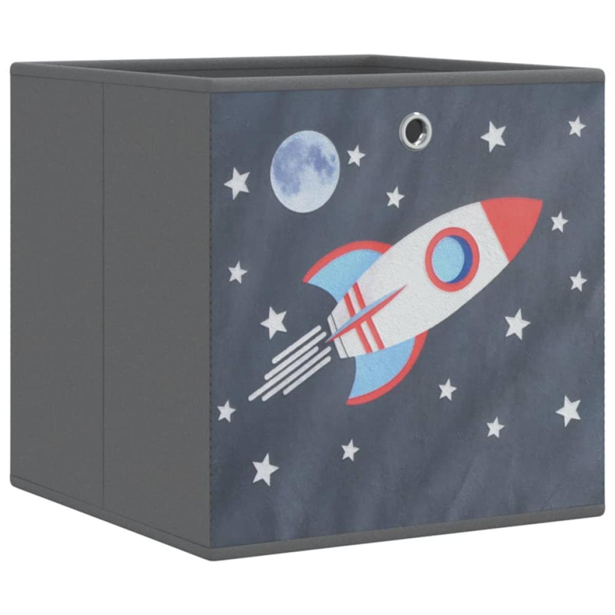 Cajas almacenaje plegables 10 uds no tejida gris 32x32x32 cm