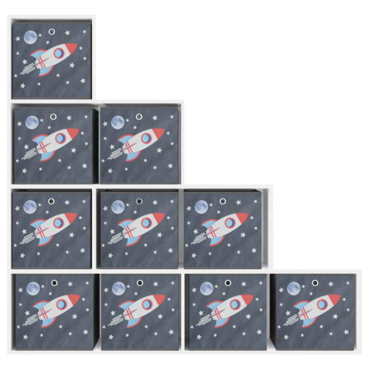 Cajas almacenaje plegables 10 uds no tejida gris 32x32x32 cm