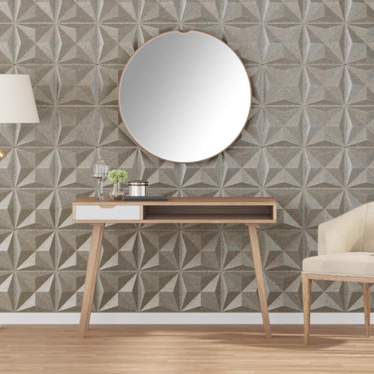 Paneles de pared 48 uds XPS origami Beton 50x50 cm 12 m²