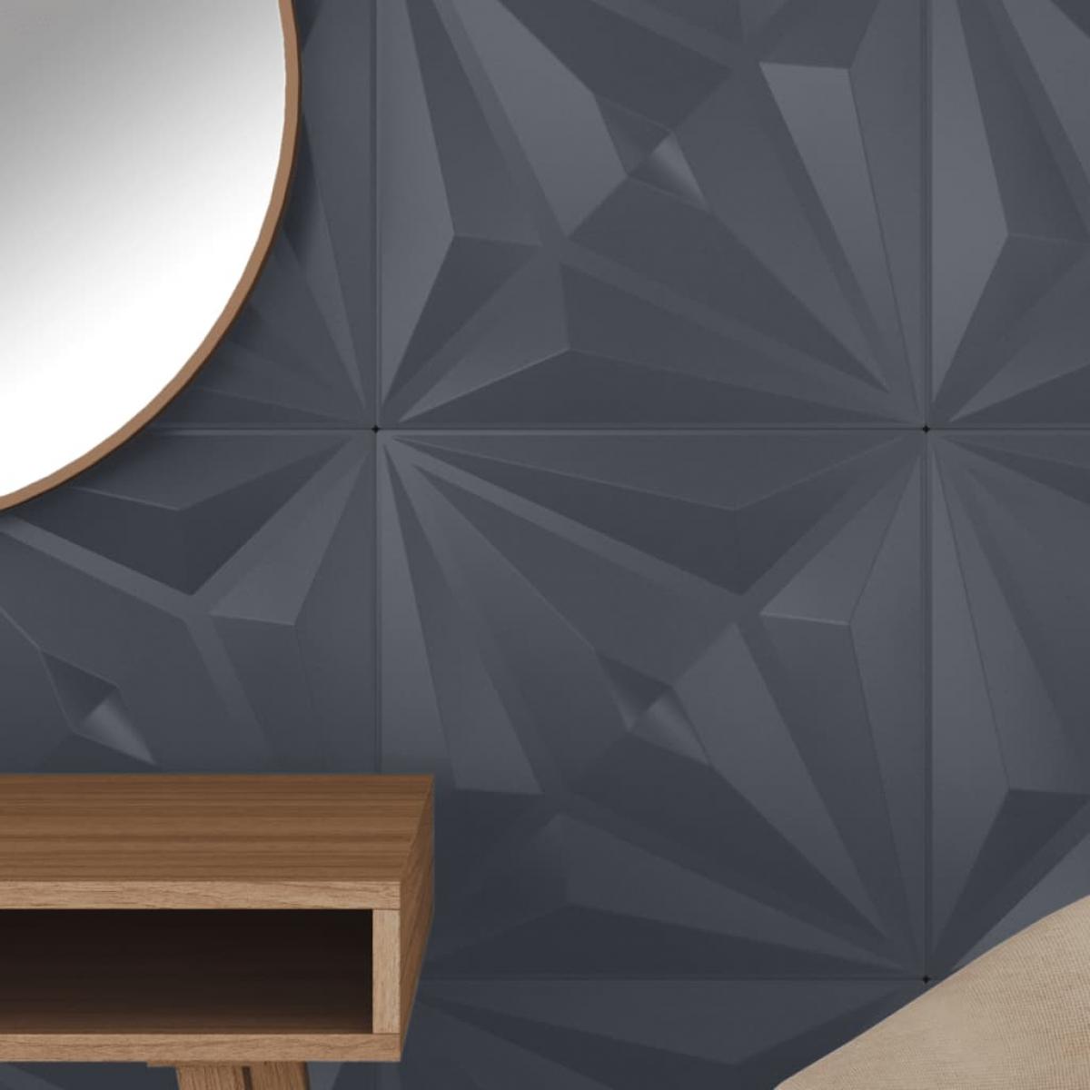 Paneles de pared 48 uds XPS estrella gris 50x50 cm 12 m²