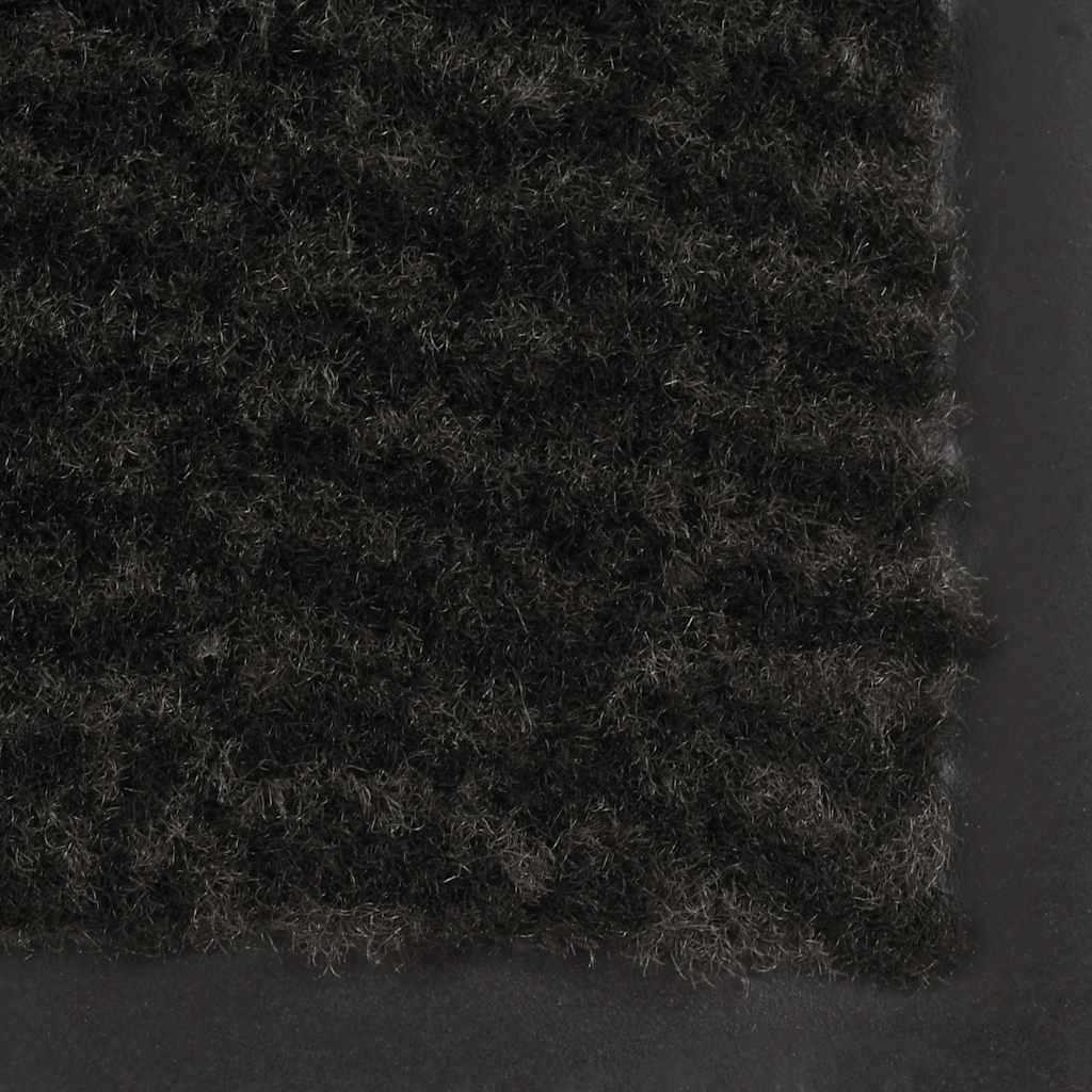 Alfombra de entrada rectangular de nudo negra