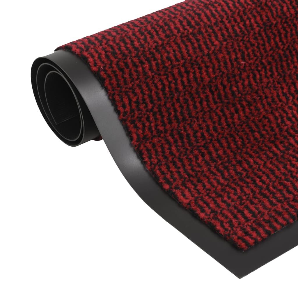 Alfombra de entrada rectangular de nudo 90x150 cm roja