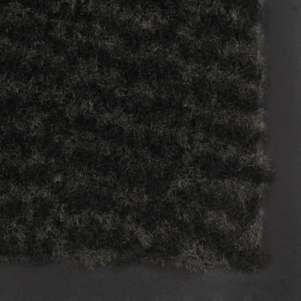 Alfombra de entrada rectangular de nudo negra