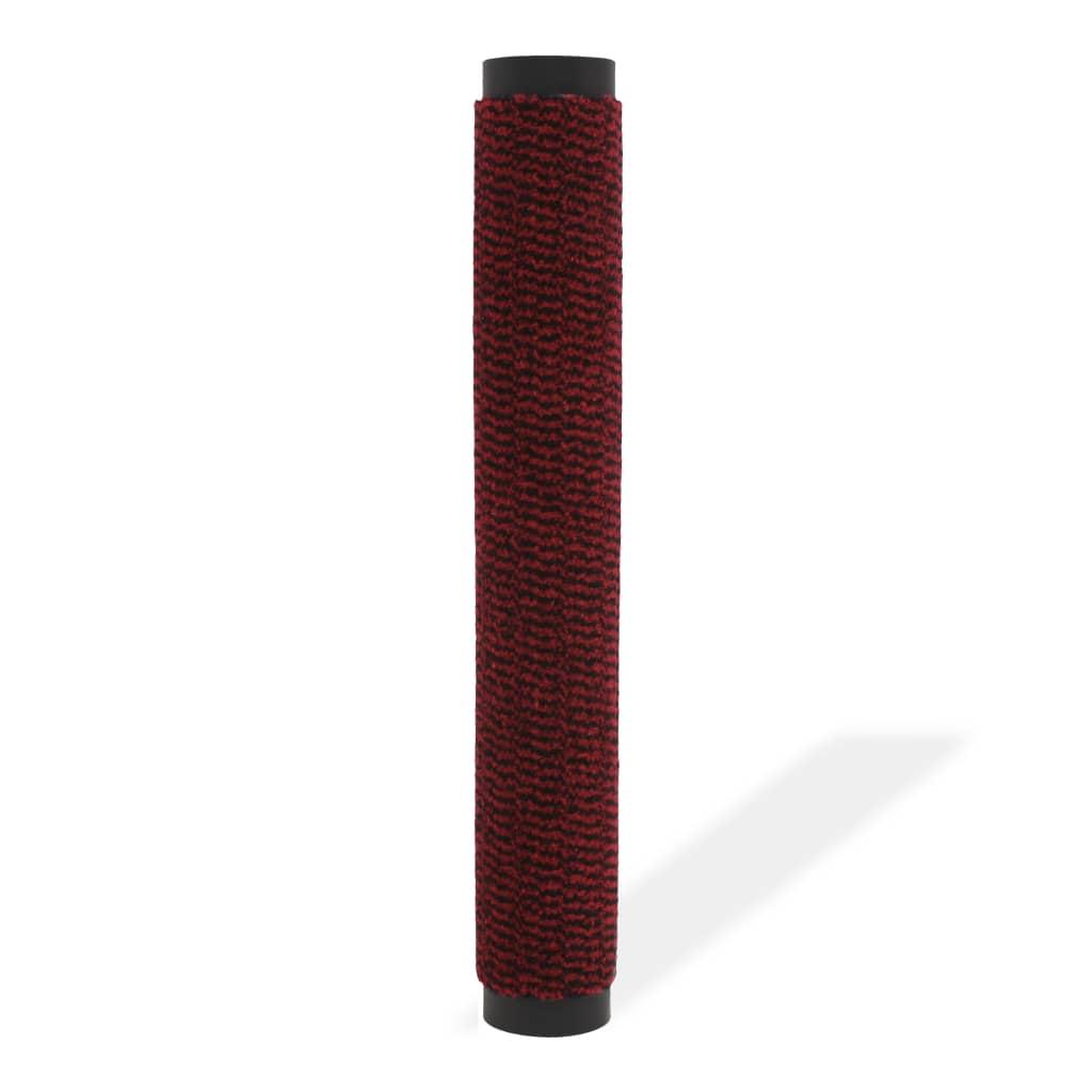 Alfombra de entrada rectangular de nudo 90x150 cm roja