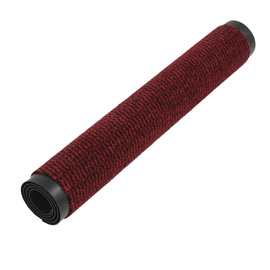 Alfombra de entrada rectangular de nudo 90x150 cm roja