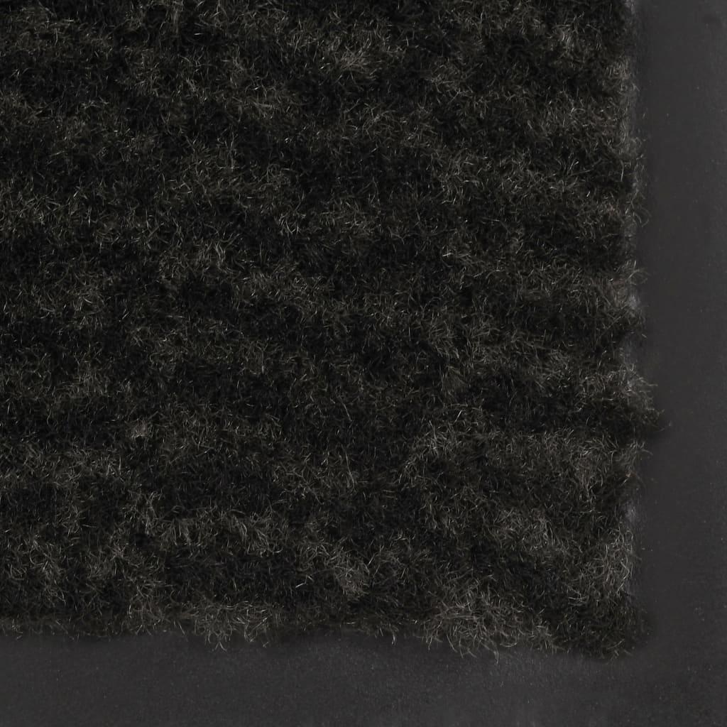 Alfombra de entrada rectangular de nudo negra