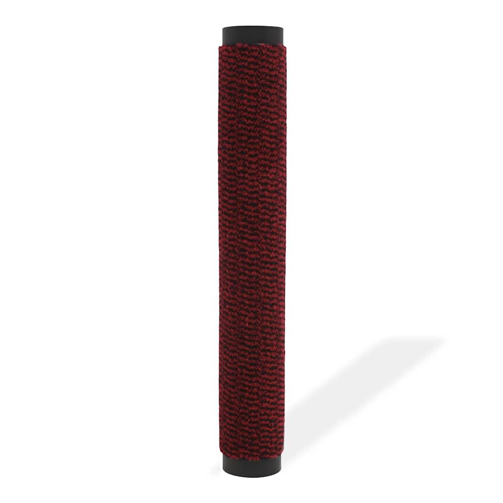 Alfombra de entrada rectangular de nudo 90x150 cm roja