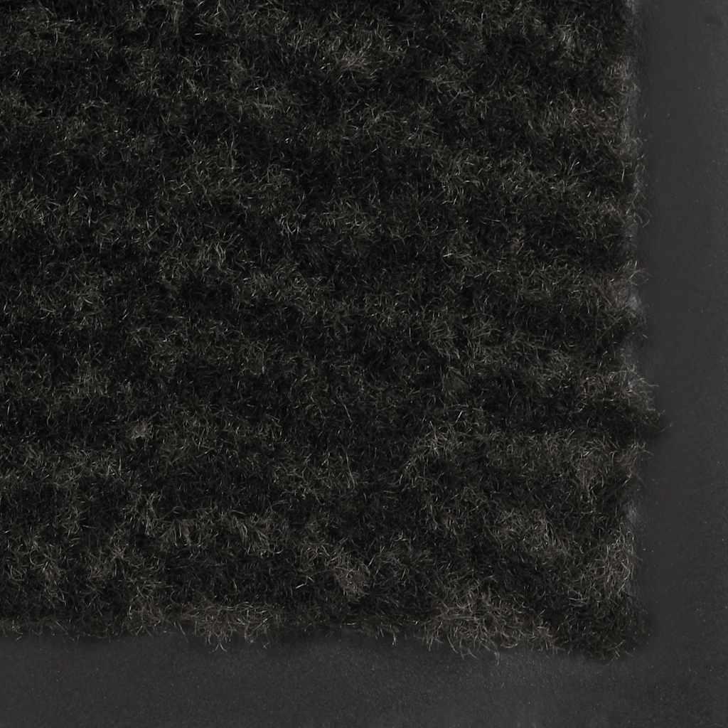 Alfombra de entrada rectangular de nudo negra