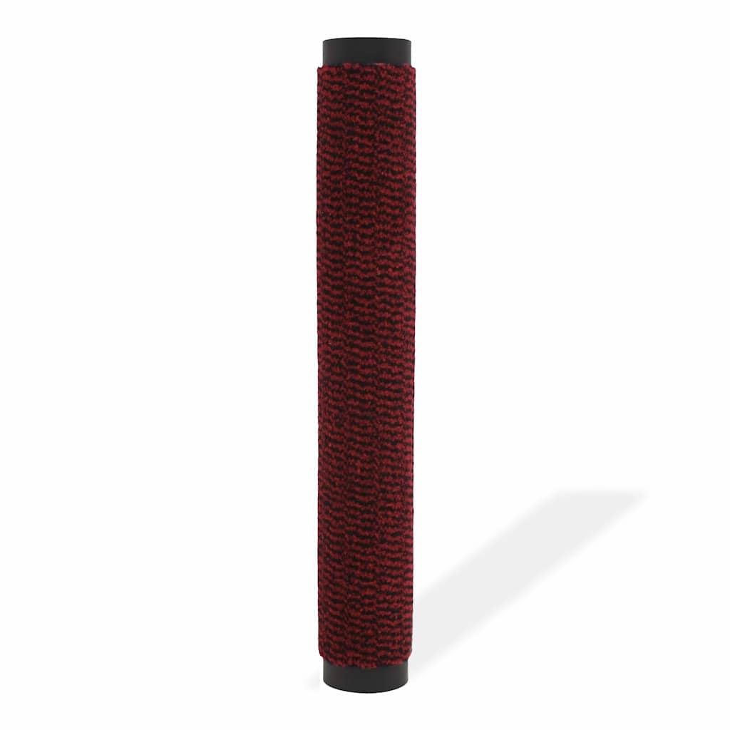 Alfombra de entrada rectangular de nudo 120x180 cm roja