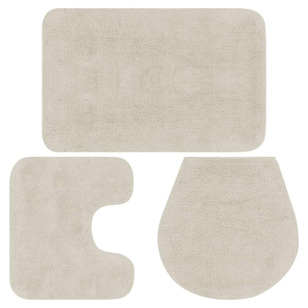 Conjunto de alfombrillas de baño de tela 3 piezas antracita