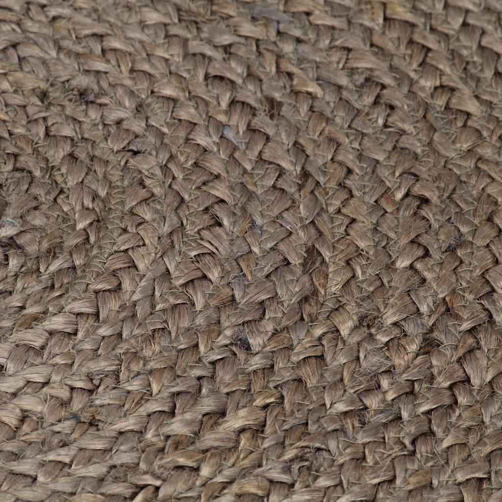 Alfombra de yute tejida a mano redonda gris oscuro 240 cm