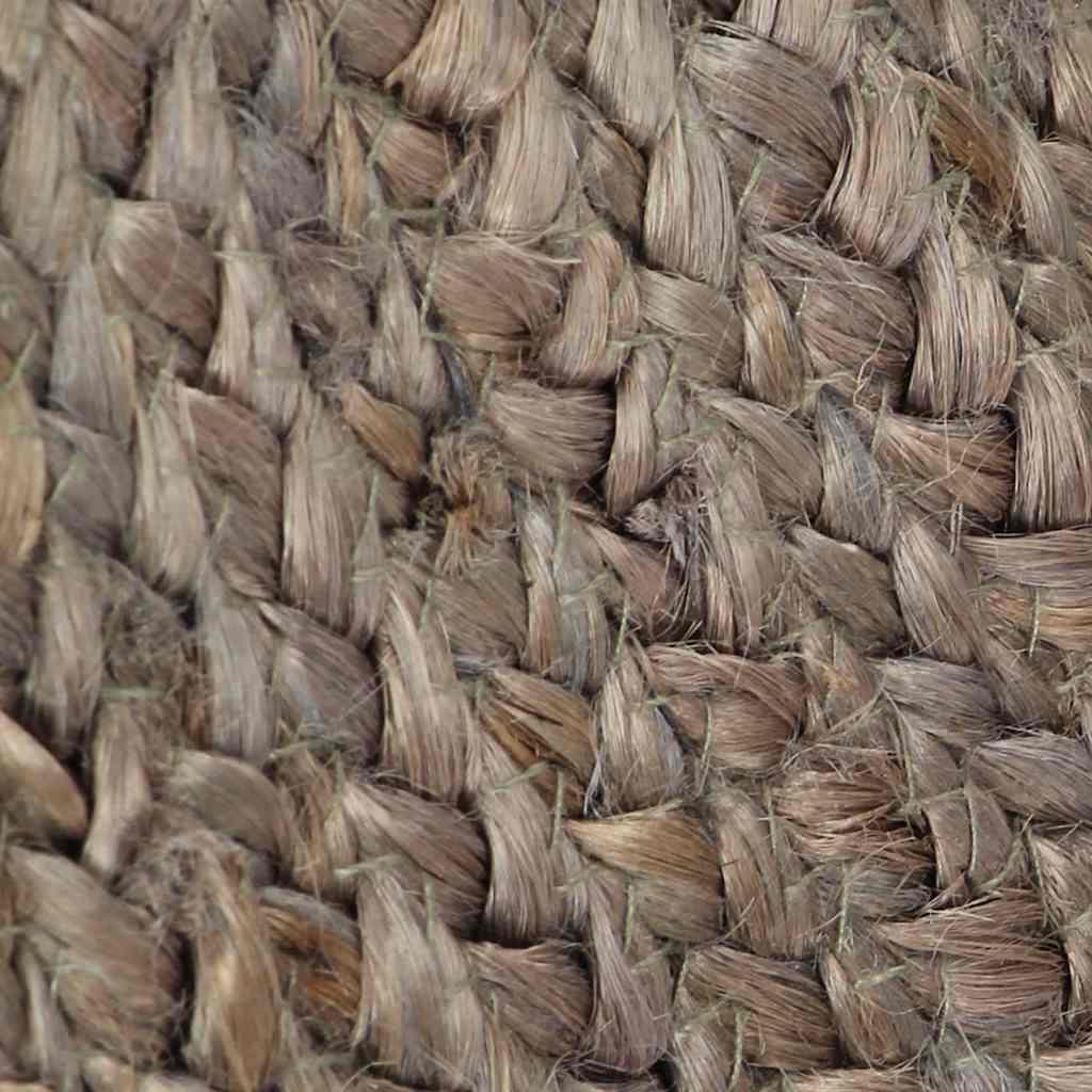 Alfombra de yute tejida a mano redonda gris oscuro 240 cm