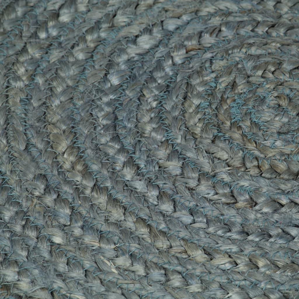 Alfombra de yute tejida a mano redonda verde oliva 120 cm