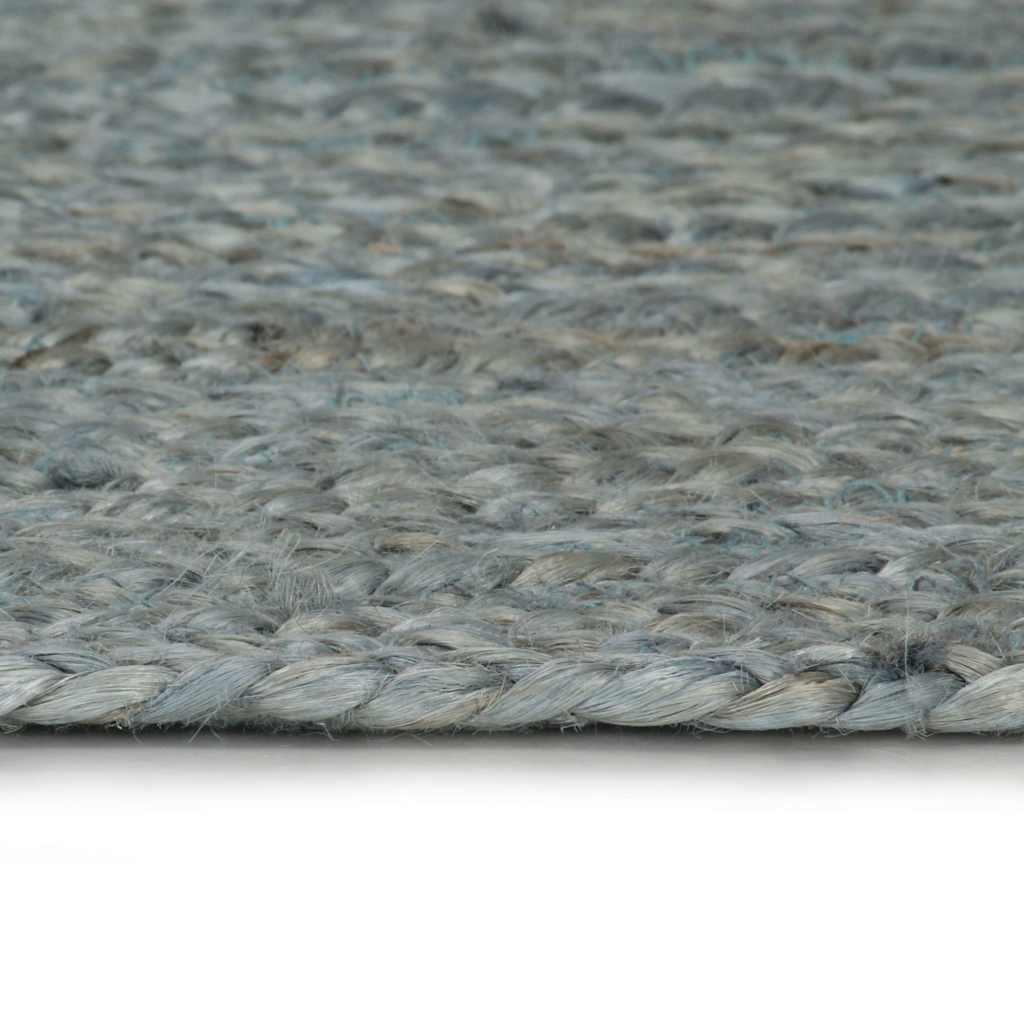 Alfombra de yute tejida a mano redonda verde oliva 120 cm