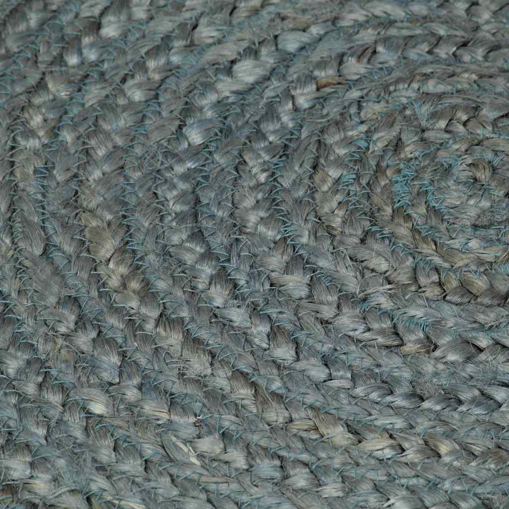 Alfombra de yute tejida a mano redonda verde oliva 120 cm