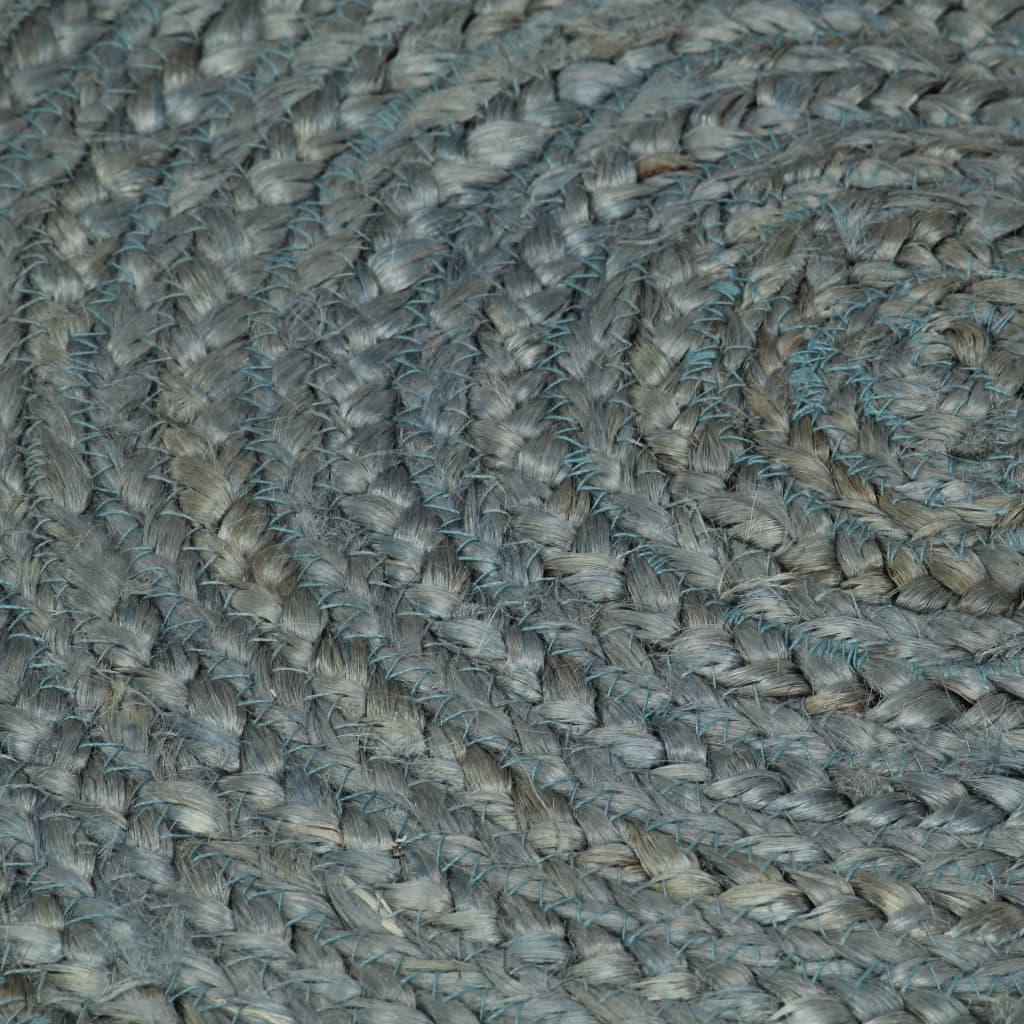 Alfombra de yute tejida a mano redonda verde oliva 120 cm
