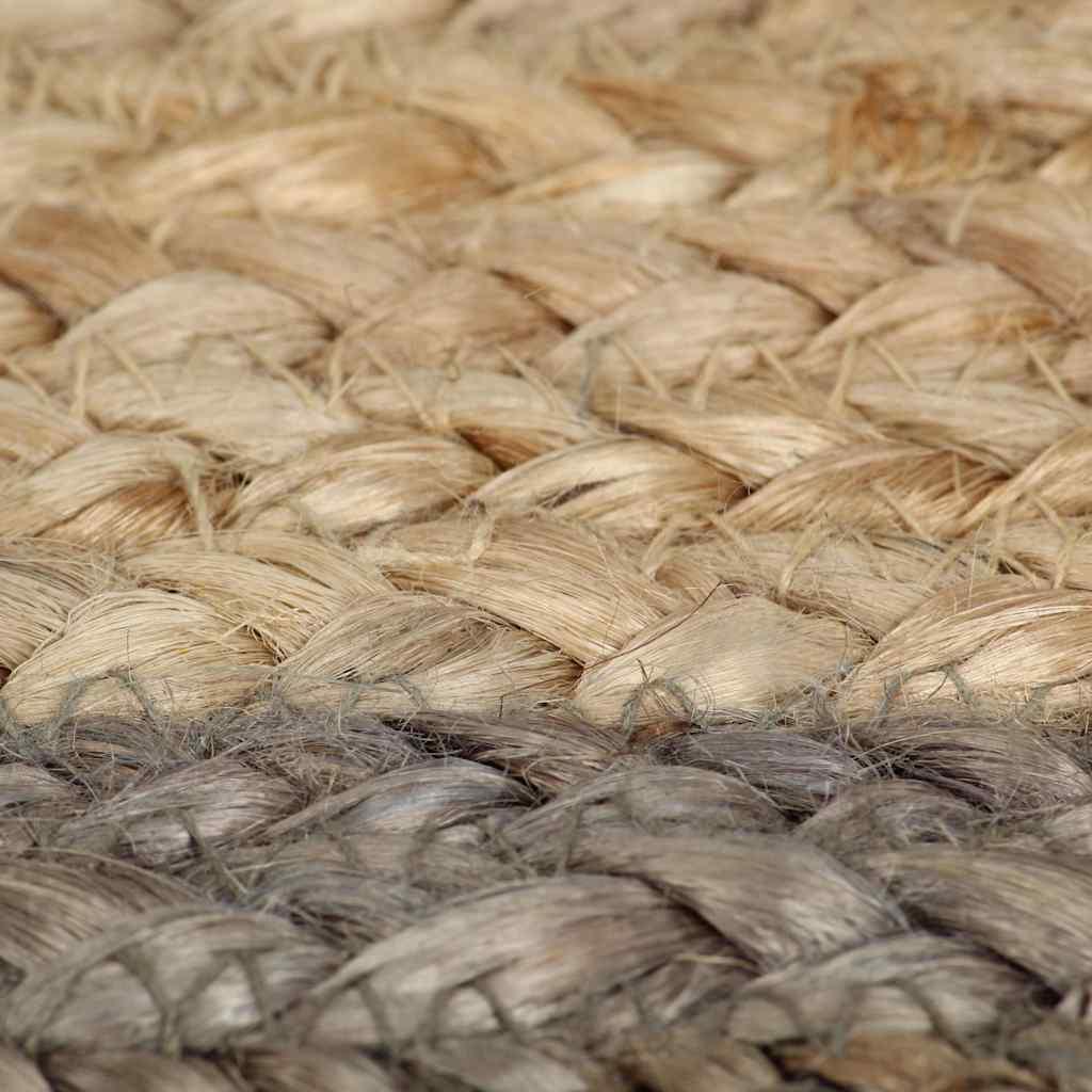 Alfombra hecha a mano de yute con borde gris oscuro 120 cm