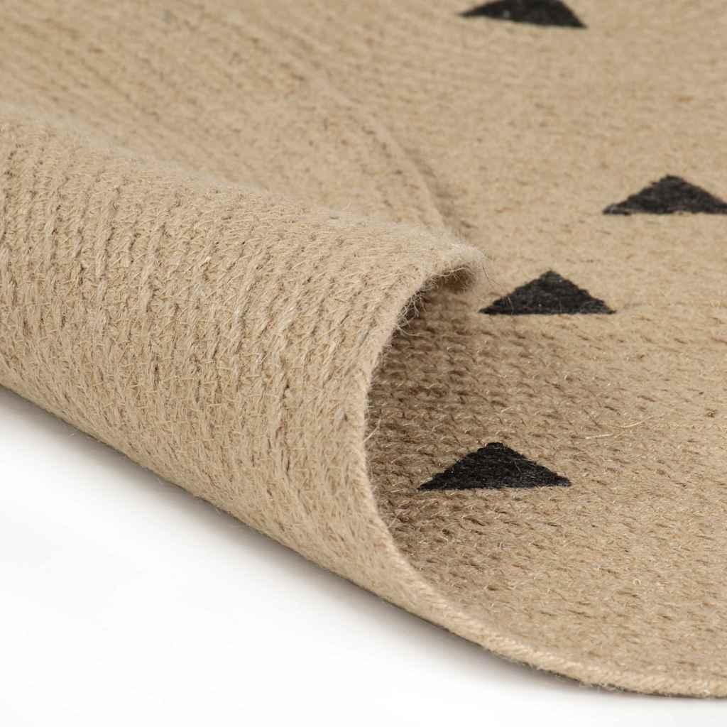 Alfombra de yute tejida a mano estampado de triángulos