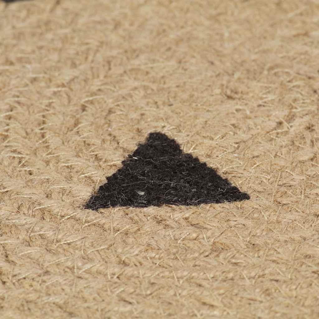 Alfombra de yute tejida a mano estampado de triángulos