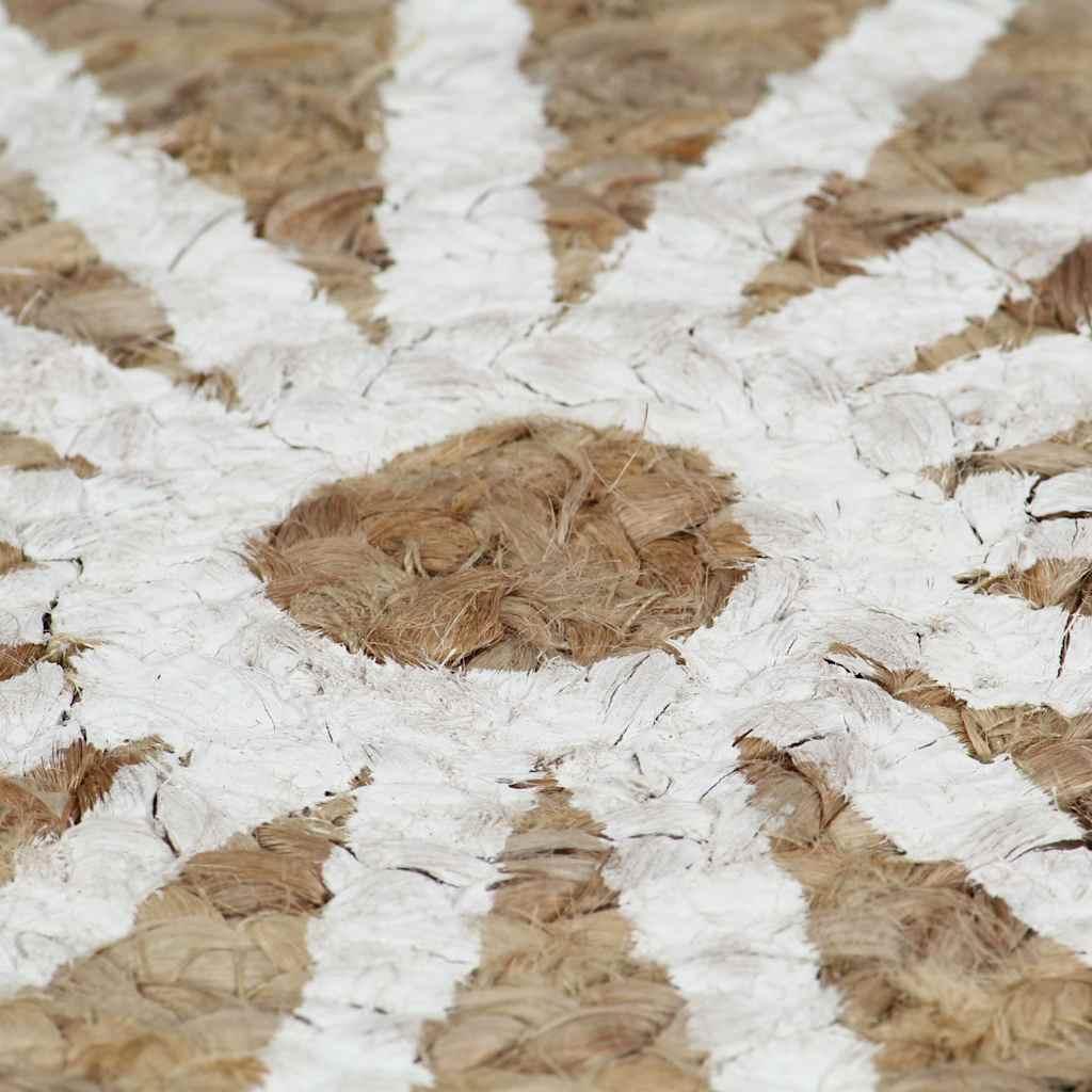 Alfombra de yute tejida a mano estampado marrón oscuro 150 cm