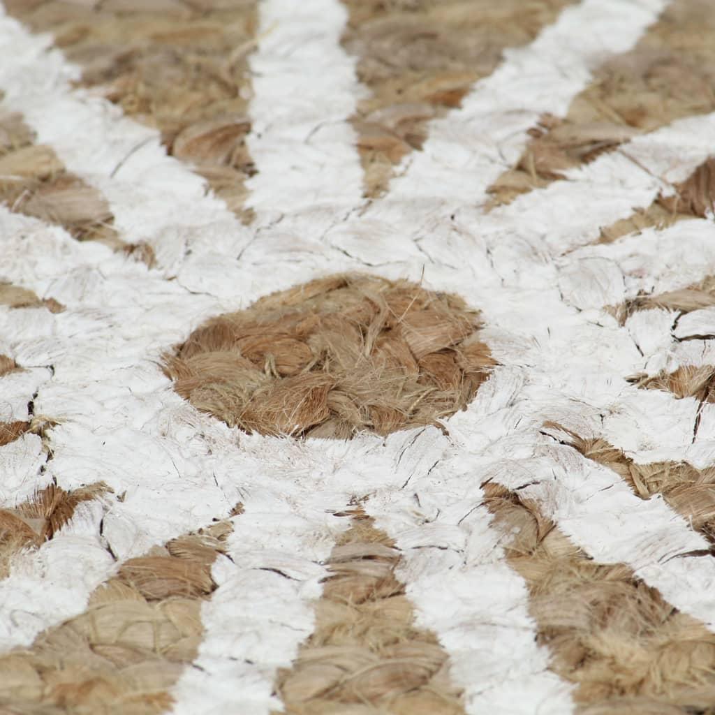 Alfombra de yute tejida a mano estampado marrón oscuro 150 cm