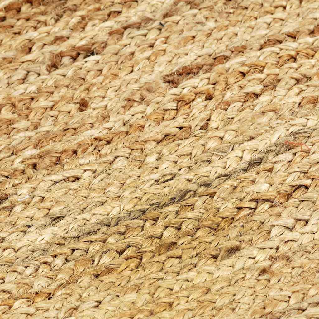 Alfombra de yute tejida a mano blanco y natural 90 cm