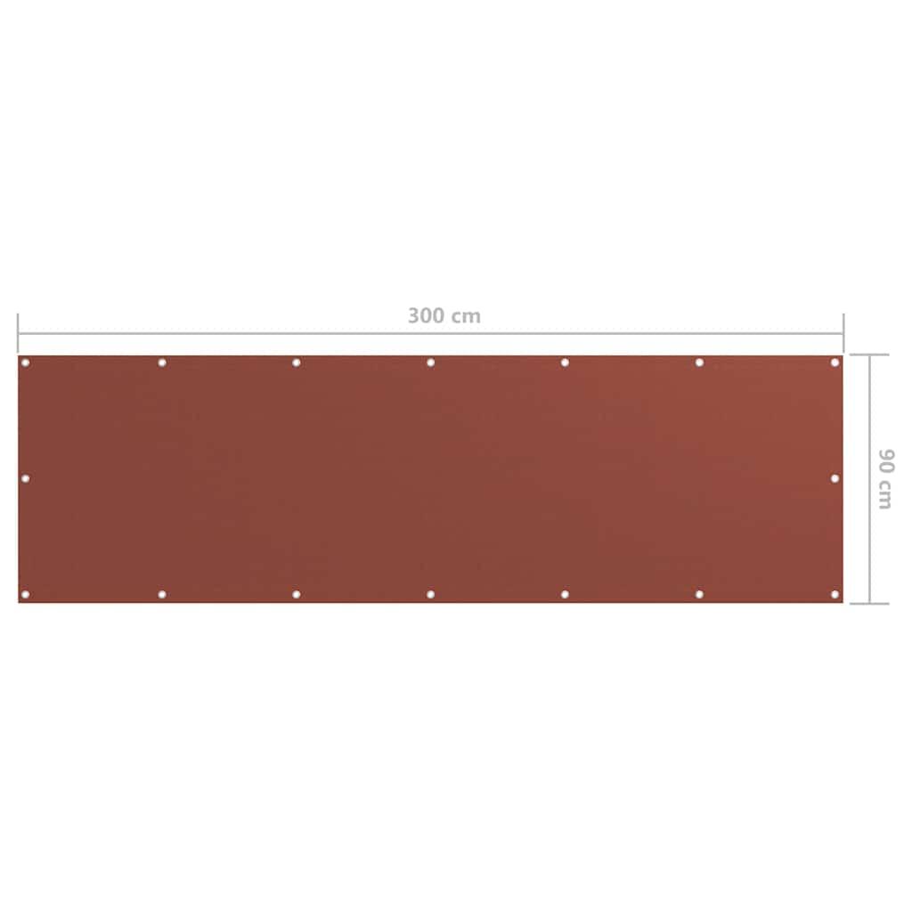 Toldo para balcón de tela oxford terracota 120x500 cm
