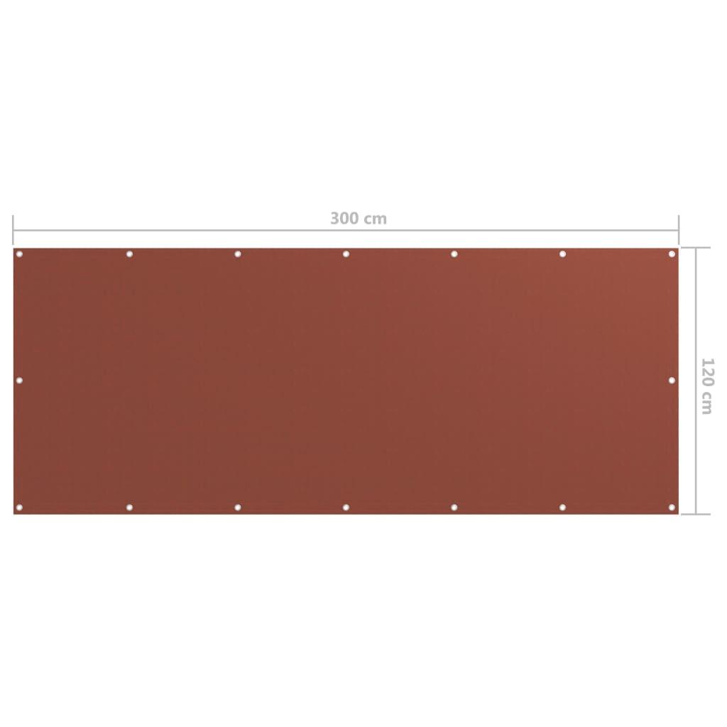 Toldo para balcón de tela oxford terracota 120x500 cm
