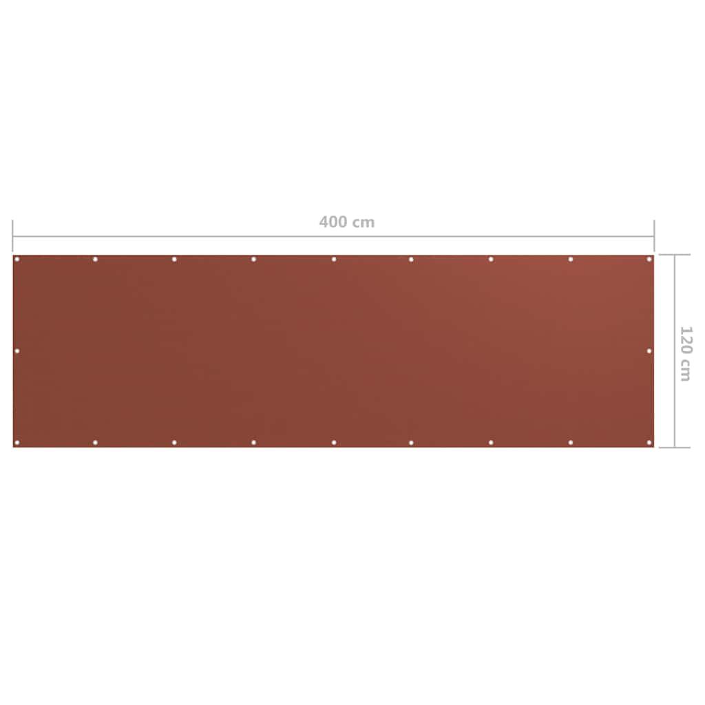 Toldo para balcón de tela oxford terracota 120x500 cm
