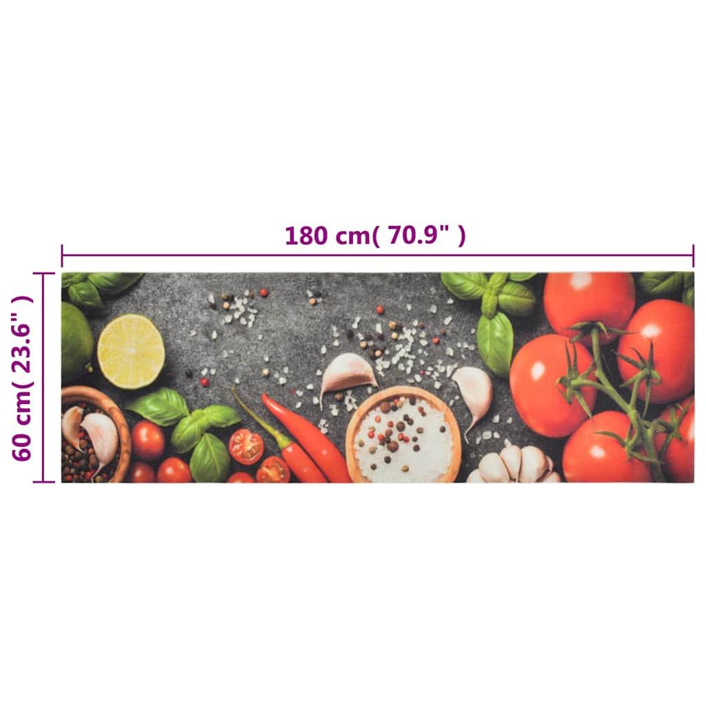 Alfombra de cocina lavable terciopelo dibujo verduras 45x150 cm
