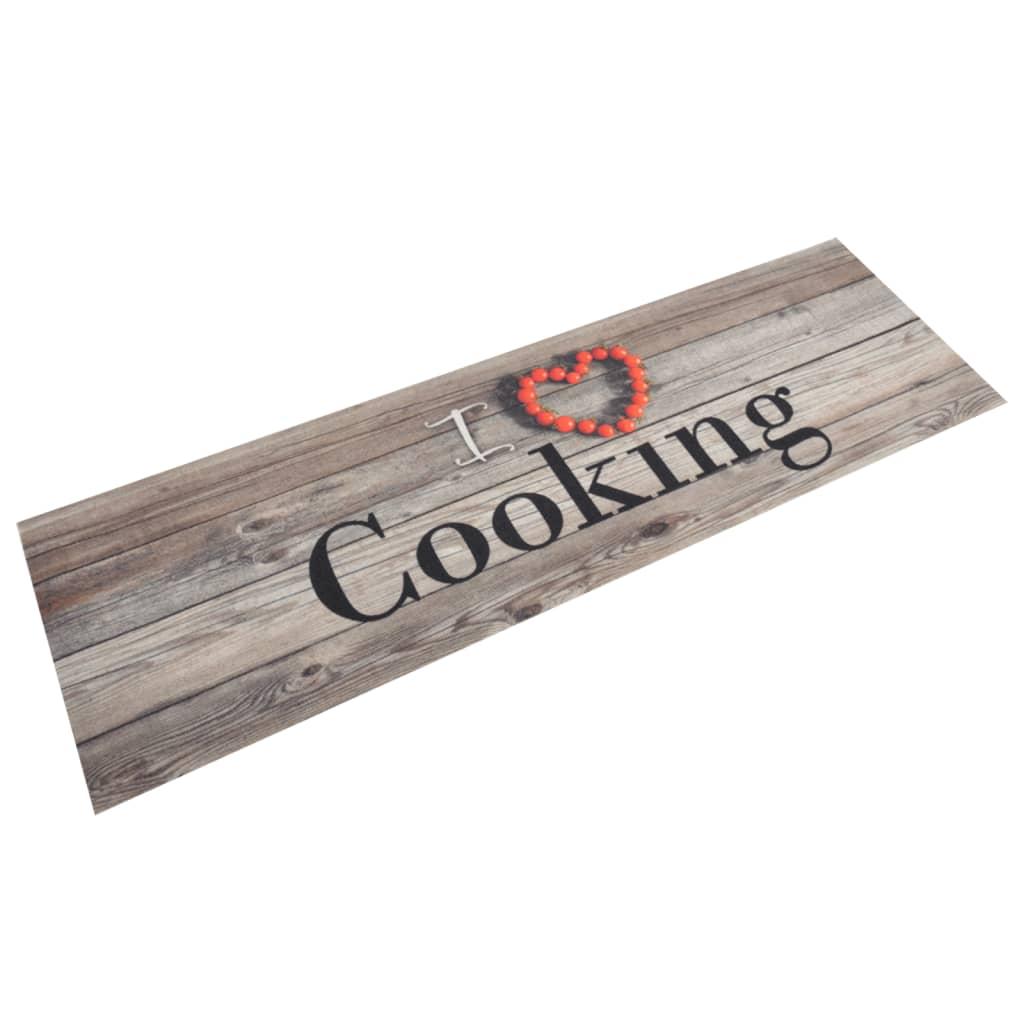 Alfombra de cocina lavable terciopelo Cooking negro 60x180 cm