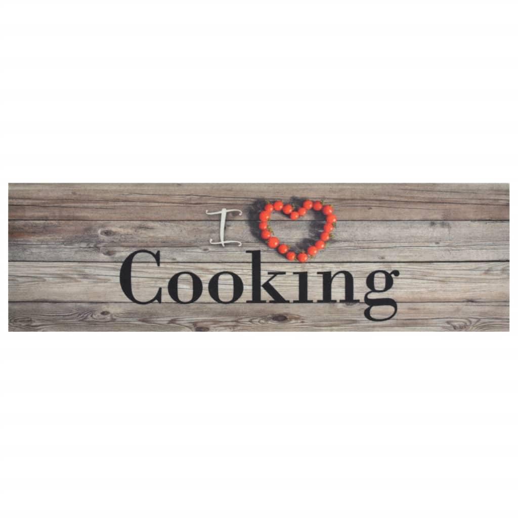 Alfombra de cocina lavable terciopelo Cooking negro 60x180 cm