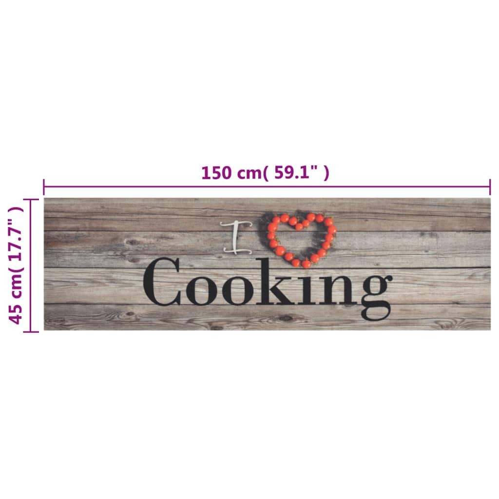 Alfombra de cocina lavable terciopelo Cooking negro 60x180 cm