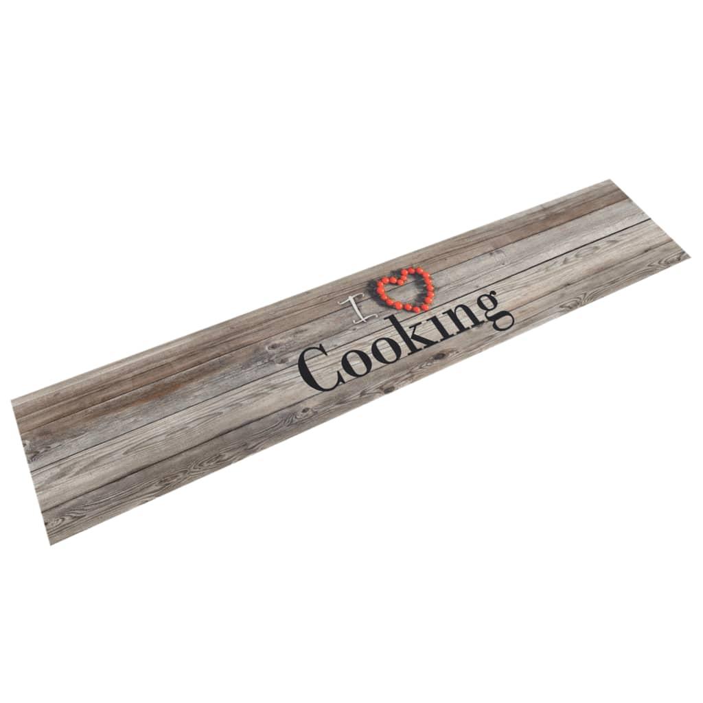 Alfombra de cocina lavable terciopelo Cooking negro 60x180 cm