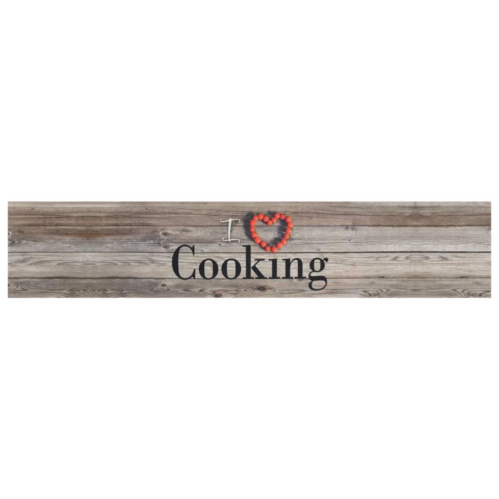 Alfombra de cocina lavable terciopelo Cooking negro 60x180 cm