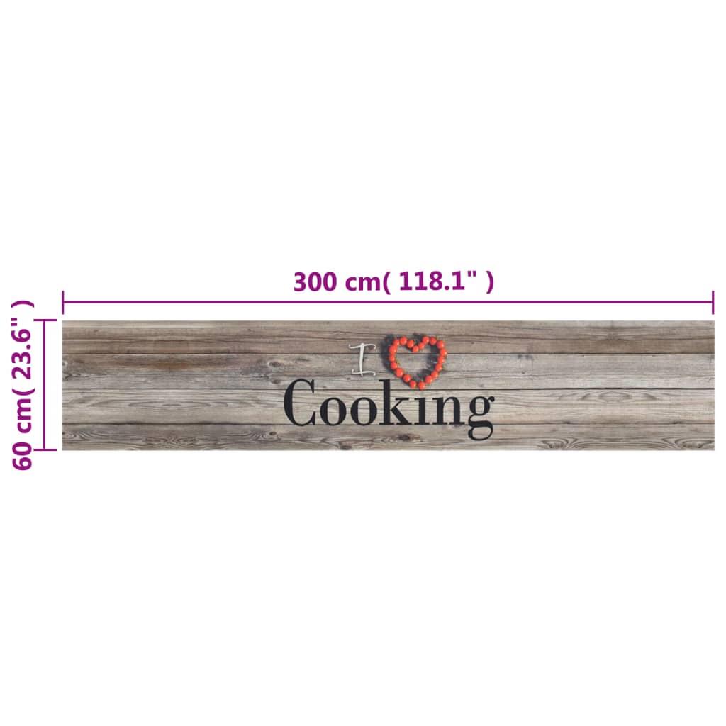 Alfombra de cocina lavable terciopelo Cooking negro 60x180 cm