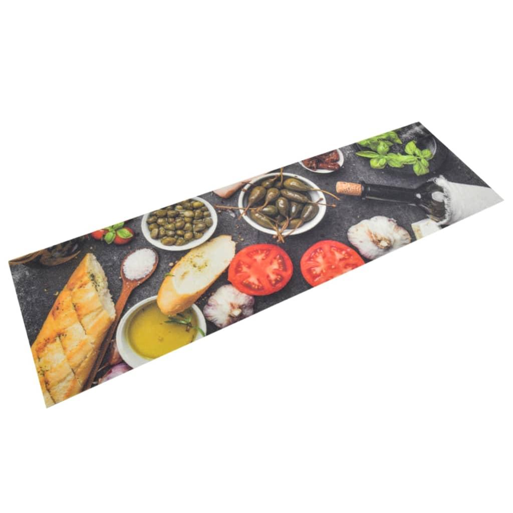 Alfombra de cocina lavable terciopelo dibujo vino cena