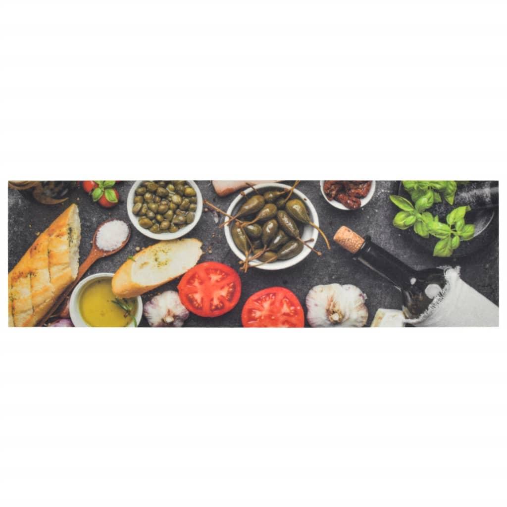 Alfombra de cocina lavable terciopelo dibujo vino cena