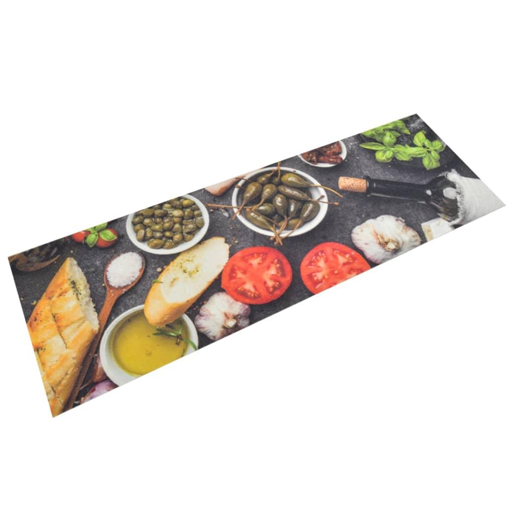 Alfombra de cocina lavable terciopelo dibujo vino cena